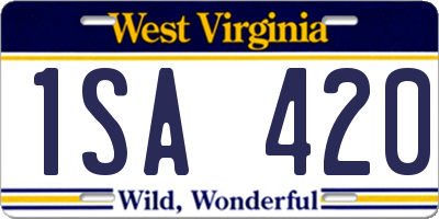 WV license plate 1SA420