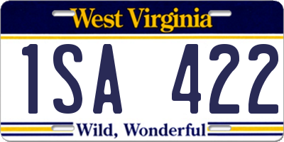 WV license plate 1SA422