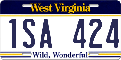 WV license plate 1SA424