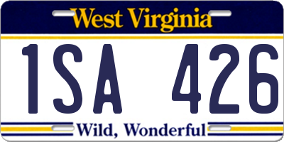 WV license plate 1SA426
