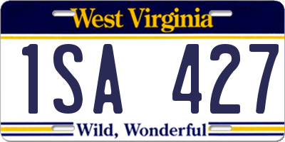 WV license plate 1SA427