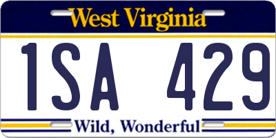WV license plate 1SA429