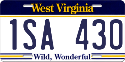 WV license plate 1SA430