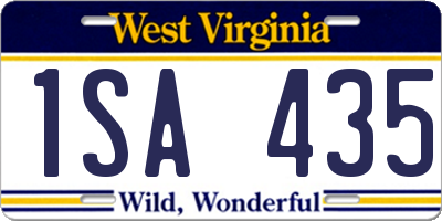 WV license plate 1SA435