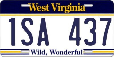 WV license plate 1SA437