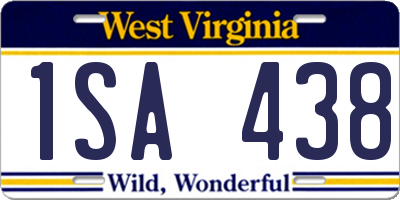 WV license plate 1SA438