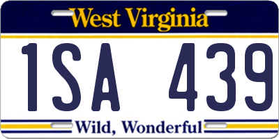 WV license plate 1SA439