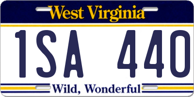 WV license plate 1SA440