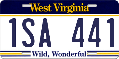 WV license plate 1SA441