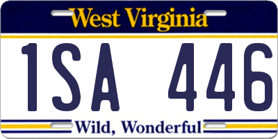 WV license plate 1SA446
