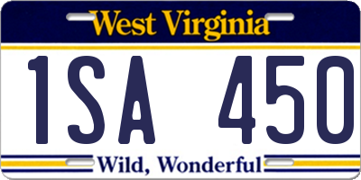 WV license plate 1SA450