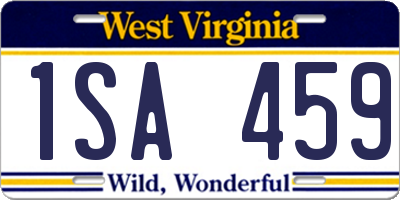 WV license plate 1SA459