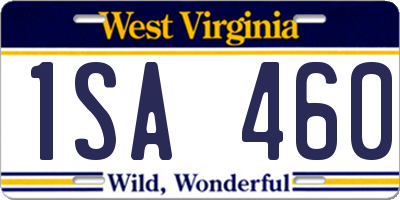 WV license plate 1SA460