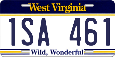 WV license plate 1SA461