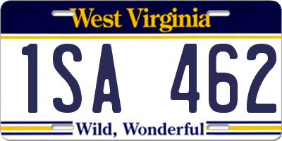 WV license plate 1SA462