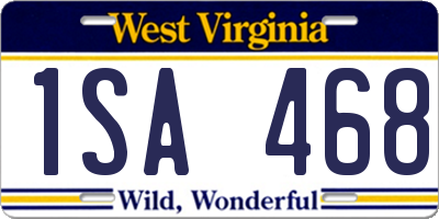 WV license plate 1SA468