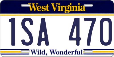 WV license plate 1SA470
