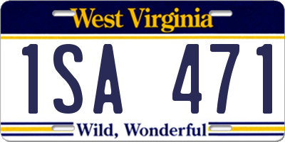 WV license plate 1SA471