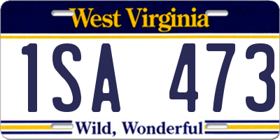 WV license plate 1SA473