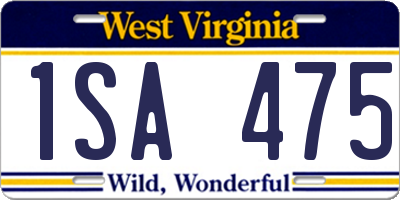 WV license plate 1SA475