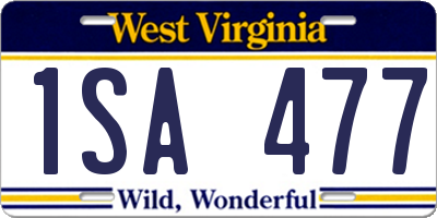 WV license plate 1SA477