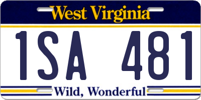 WV license plate 1SA481