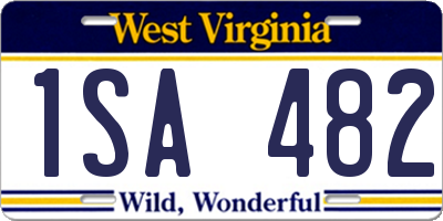 WV license plate 1SA482