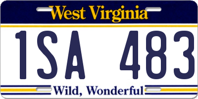 WV license plate 1SA483