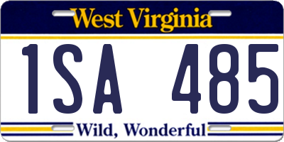 WV license plate 1SA485