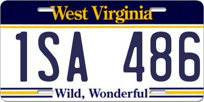 WV license plate 1SA486
