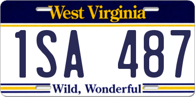 WV license plate 1SA487