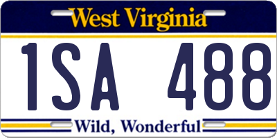 WV license plate 1SA488