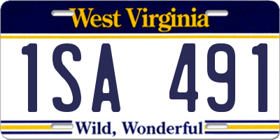 WV license plate 1SA491