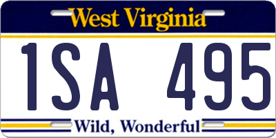 WV license plate 1SA495