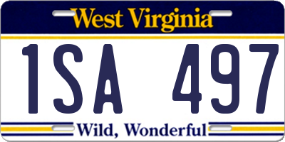WV license plate 1SA497