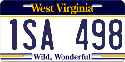 WV license plate 1SA498
