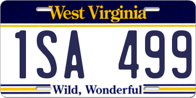 WV license plate 1SA499