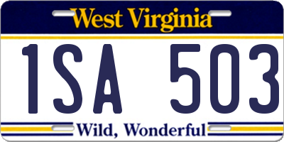 WV license plate 1SA503
