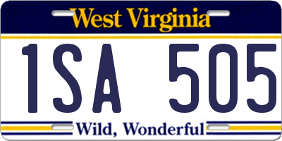 WV license plate 1SA505