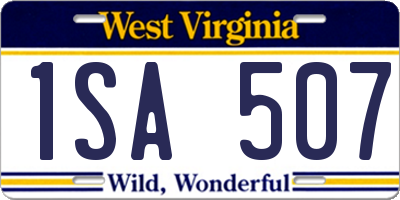 WV license plate 1SA507