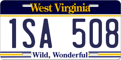 WV license plate 1SA508