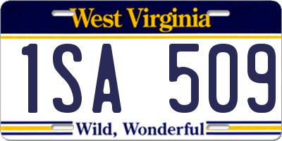 WV license plate 1SA509