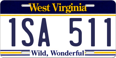 WV license plate 1SA511