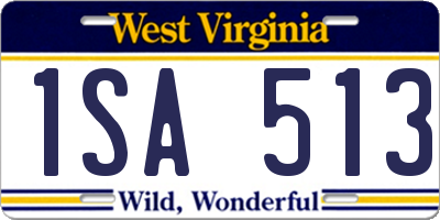 WV license plate 1SA513