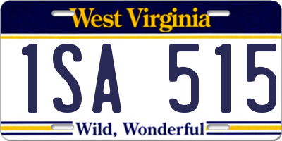 WV license plate 1SA515