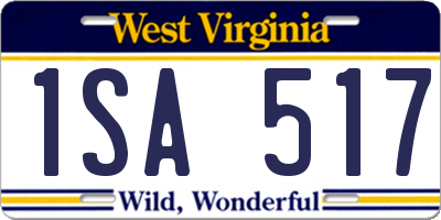 WV license plate 1SA517