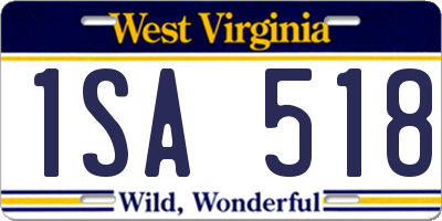 WV license plate 1SA518