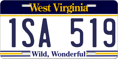 WV license plate 1SA519