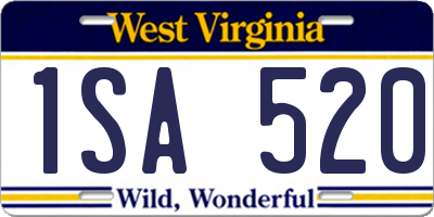 WV license plate 1SA520