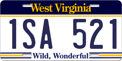 WV license plate 1SA521